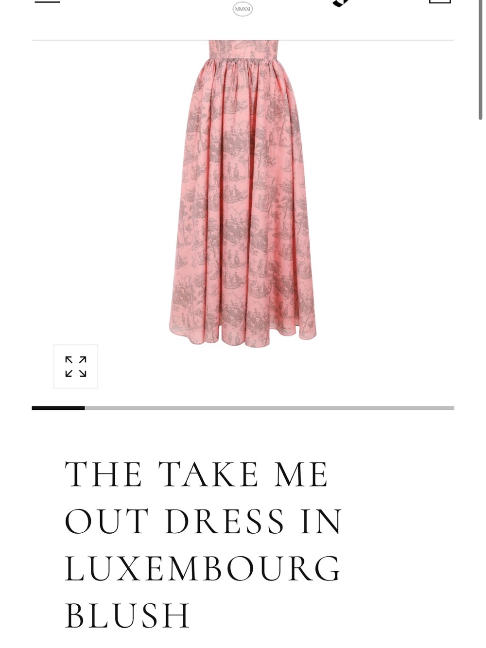 Elegant Pink Toile Maxi Dress with Square Neck - Picture 6 of 6